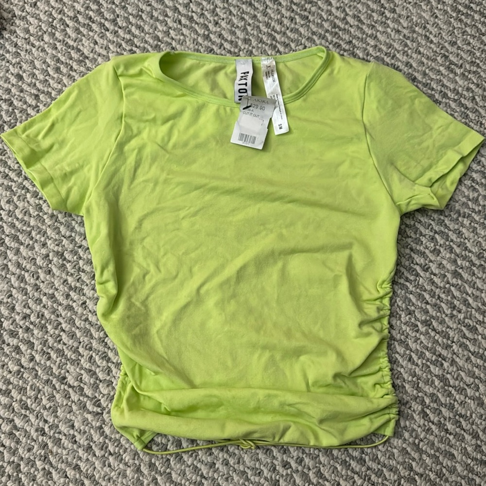 AKIRA S/M neon green backless crop top